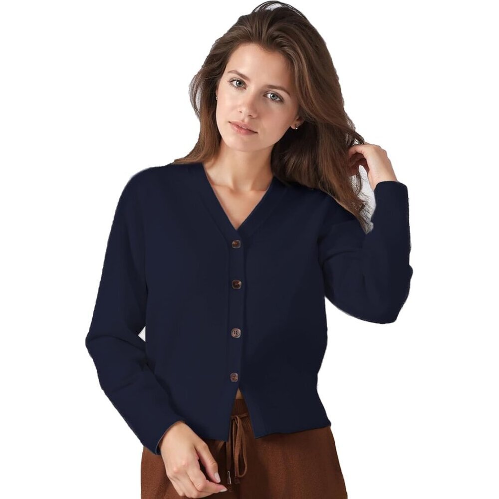 Women's Modal V-Neck Cardigan Lightweight Fall Sweater Office Casual
